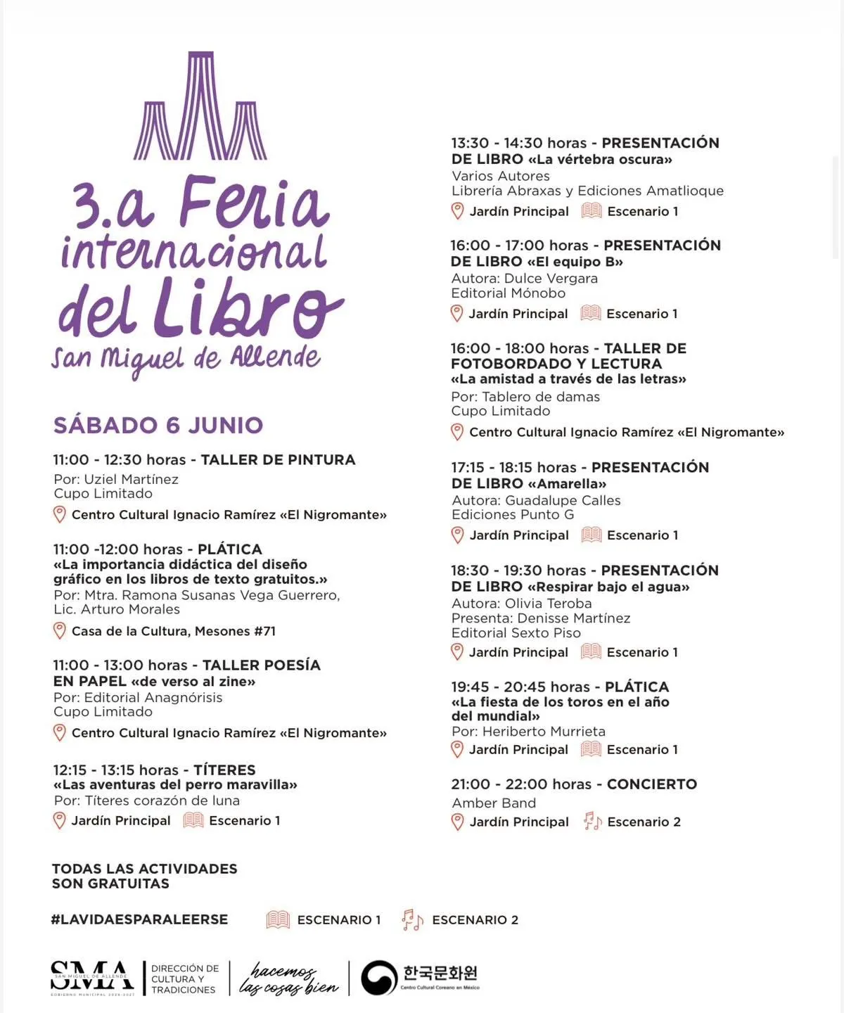 FERIA INTERNACIONAL DEL LIBRO SMA, 6 DE JUNIO