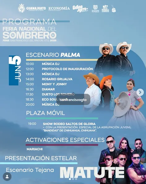 FERIA NACIONAL DEL SOMBRERO PROGRAMA