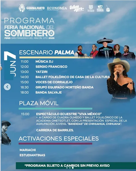 FERIA NACIONAL DEL SOMBRERO 2026 PROGRAMA