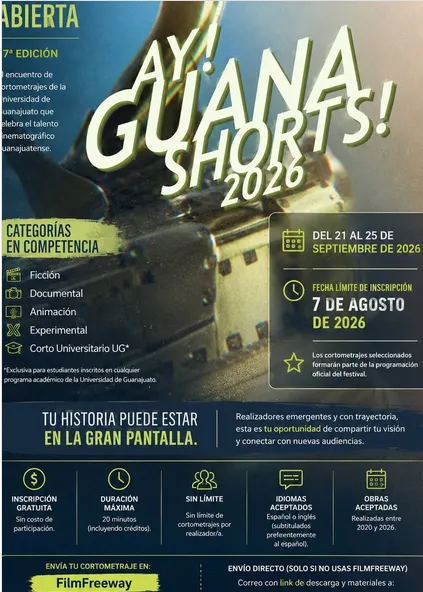 AY GUANA SHORTS  2026 YA RECIBE CORTOMETRAJES.