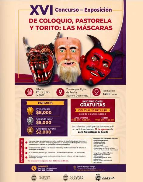 XVI CONCURSO-EXPOSICIÓN DE COLOQUIO, PASTORELA Y TORITO: LAS MÁSCARAS.