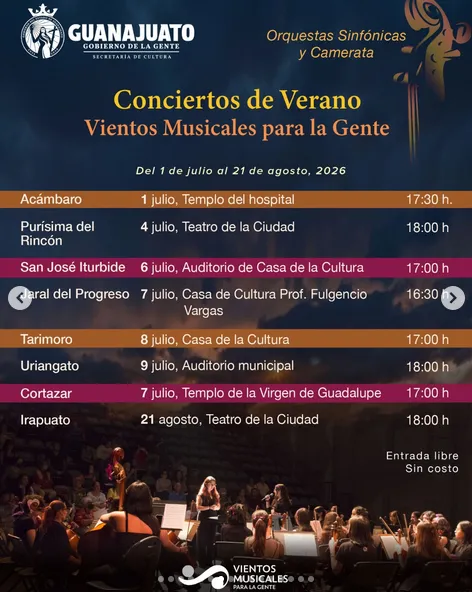 CONCIERTOS DE VERANO VIENTOS MUSICALES PARA LA GENTE