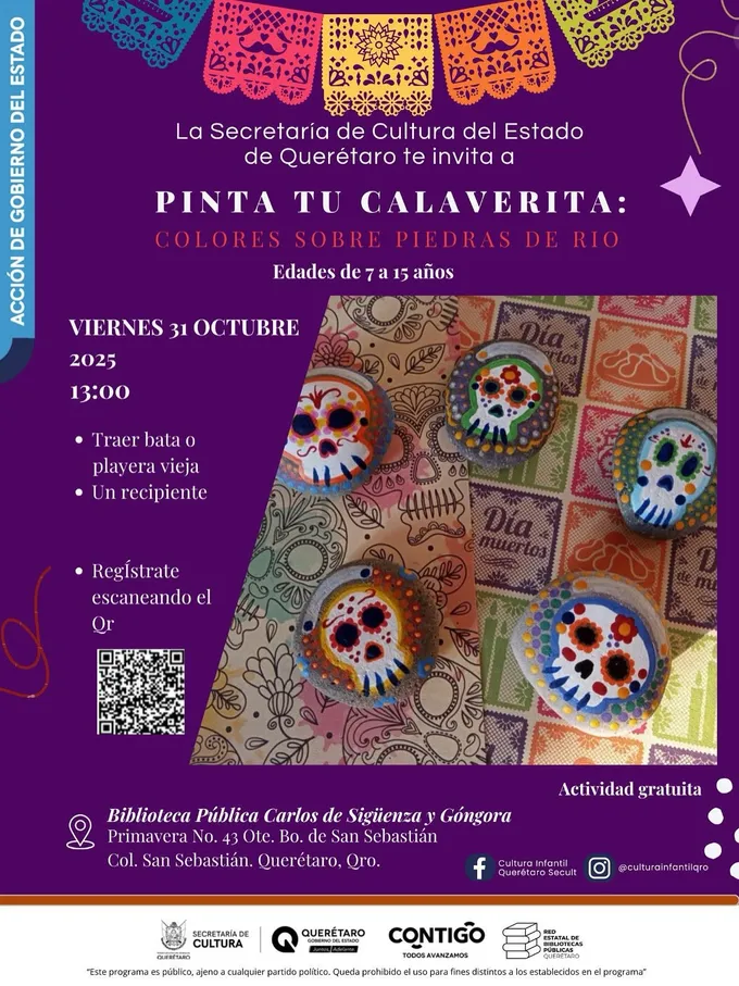 PINTA TU CALAVERITA EN PIEDRA DE RÍO