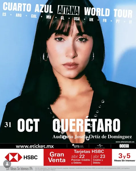 AITANA CON SU CUARTO AZUL WORLD TOUR